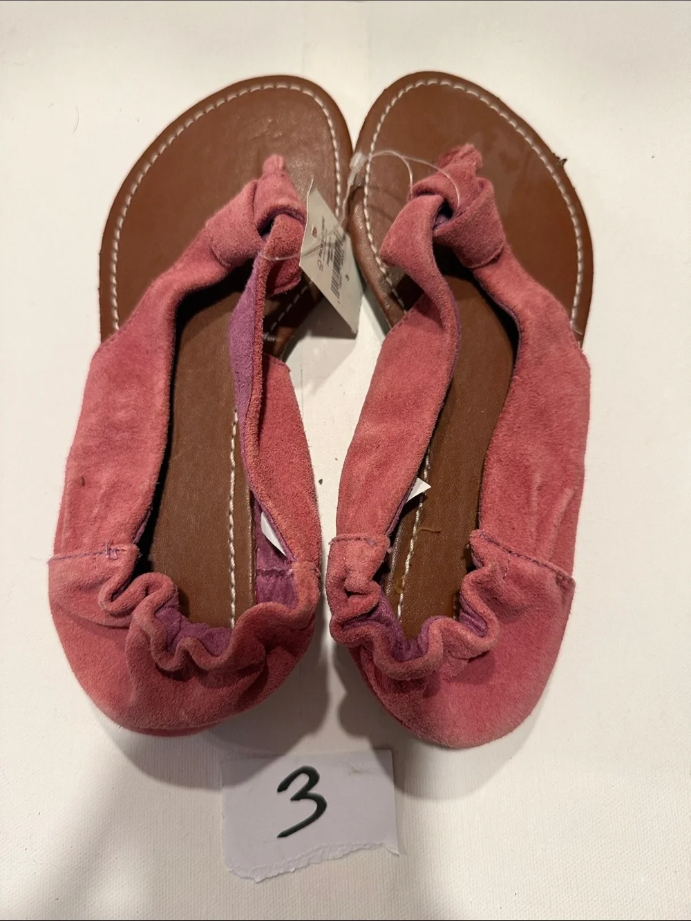 GAP Girls Mauve Pink Suede Knot Toe Sandals